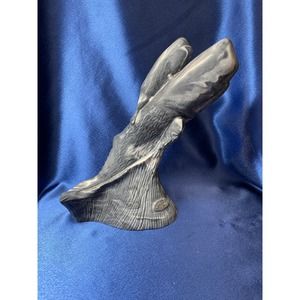 Cook Company Carved Cultured Black Onyx Whale Sculpture